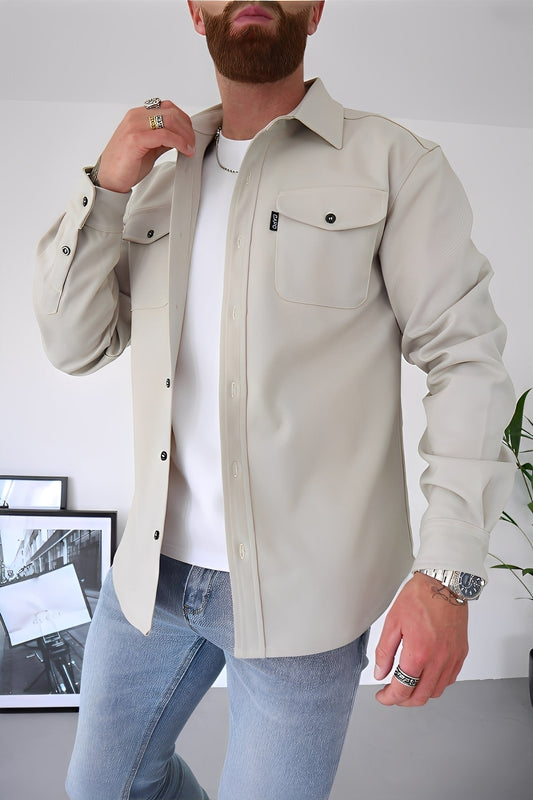 David - Camicia da uomo con tasche per un look informale