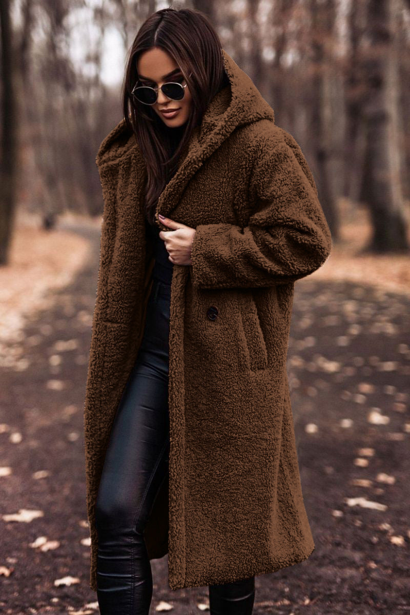 Yancy - Stile lungo Cappotto in Peluche per donne