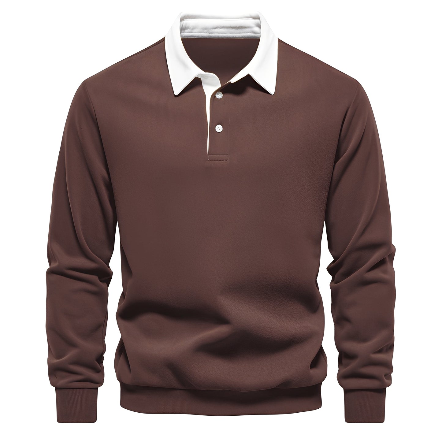 Shelton - Polo uomo casual con maniche lunghe