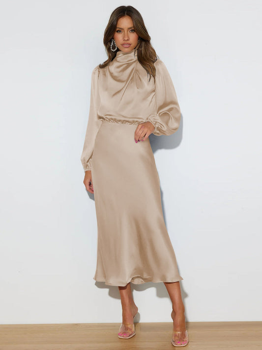 Danica - Vestito elegante a maniche lunghe con collo all'americana per donne