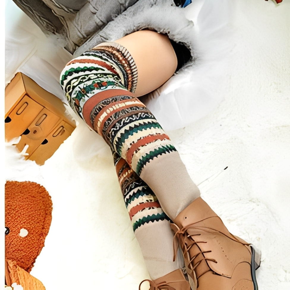 Suzanna - Calze di cotone spesse, calde e di moda per donne