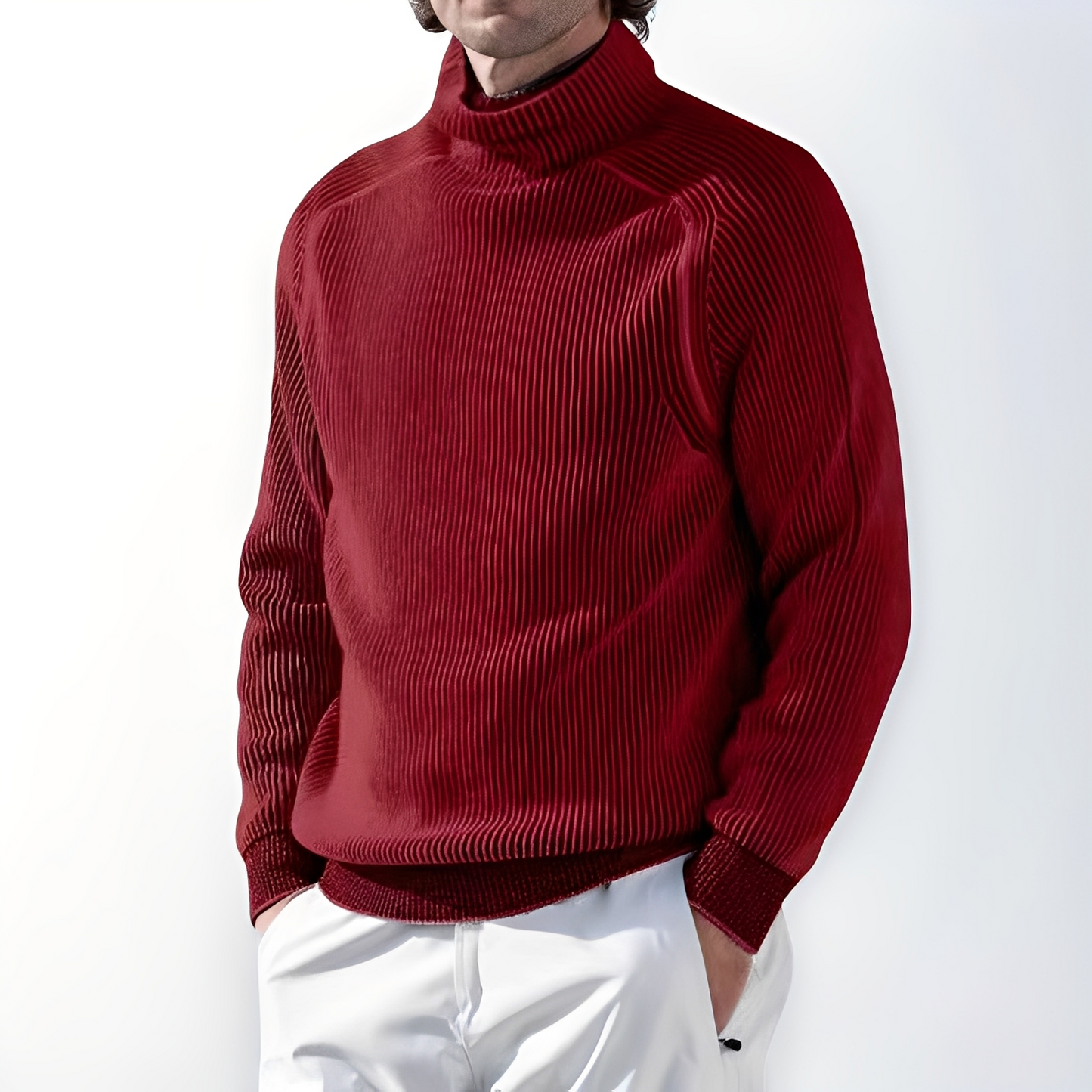 Jarrett - Maglione in cashmere informale con collo alto per uomo
