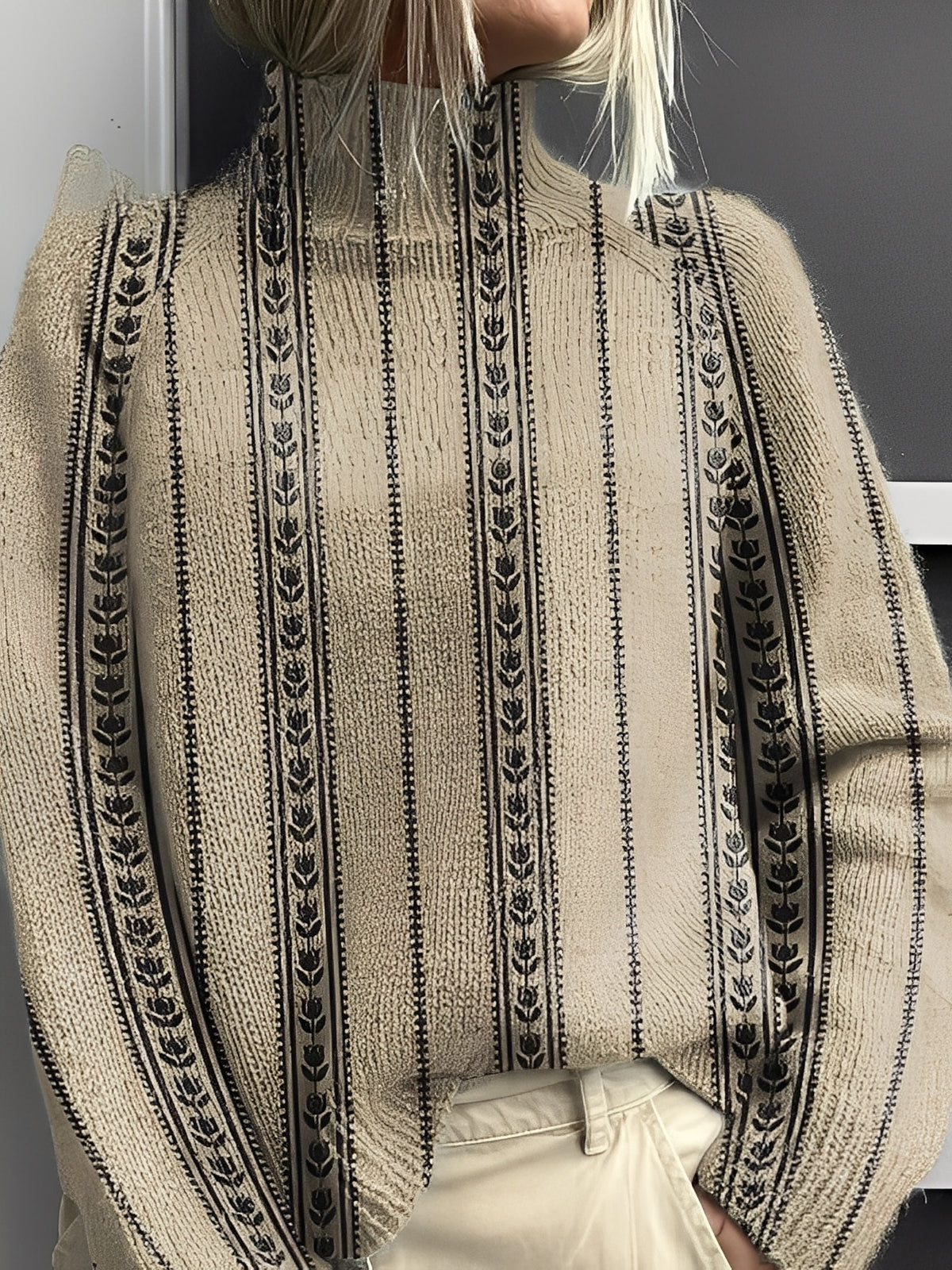 Giselle - Maglione elegante e colorato a collo alto per donne