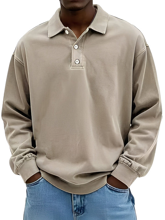 Clayton - Polo classica a maniche lunghe per uomini