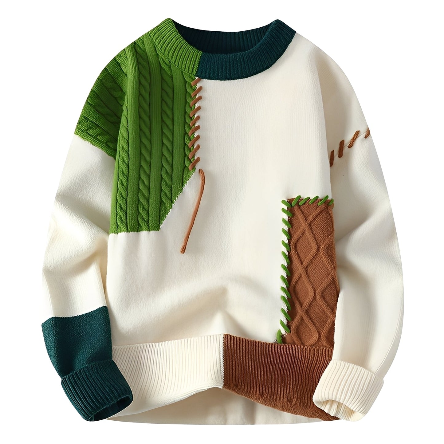 Curtis - Maglione in Pile Elegante con Design a Blocchi di Colore per Uomo