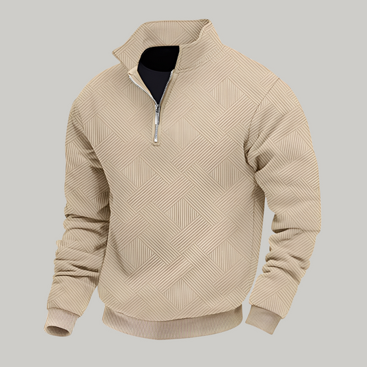 Rodney - Maglione casual da uomo con mezza zip