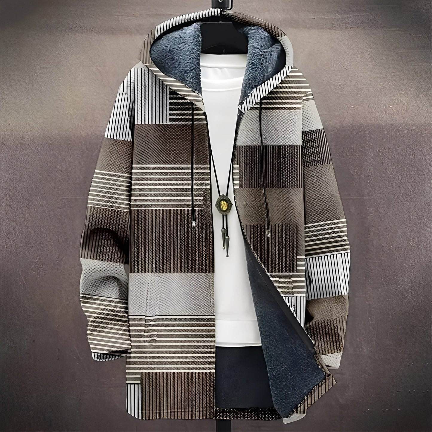 Wiley - Elegante cappotto stampato per uomo, adatto a diverse occasioni