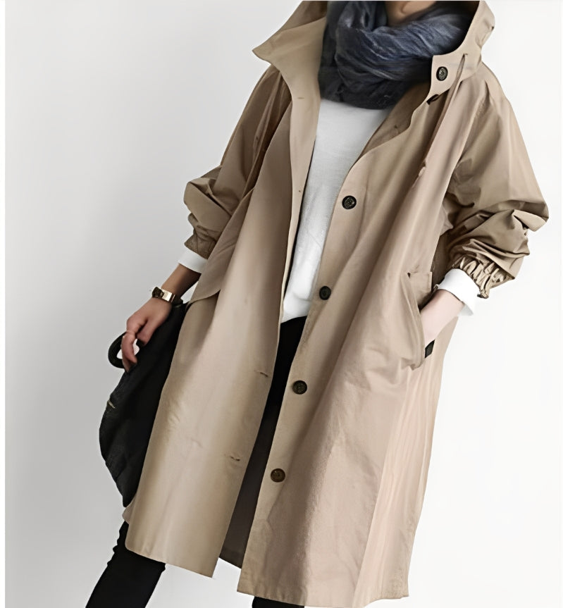 Alicia - Trench-coat da donna con cappuccio