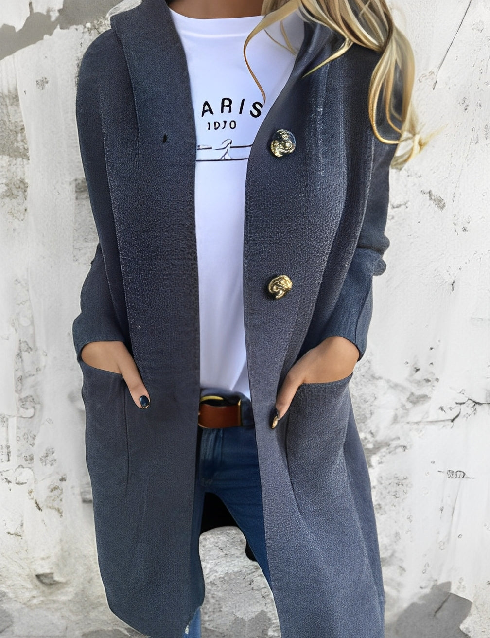Suzanna - Cardigan lungo con cappuccio per donne