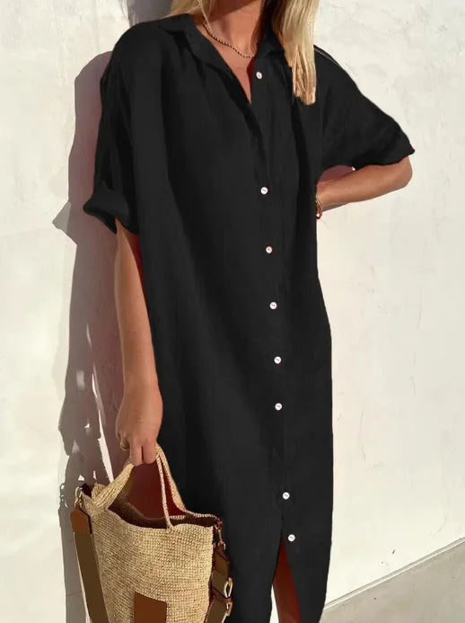 Maloi - Abito Camicia in Lino senza Sforzo