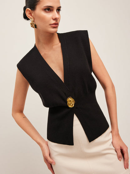 Annalena – V-Ausschnitt con Bottoni Strickweste