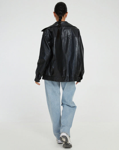Ariane – Giacca in pelle da donna in stile oversize