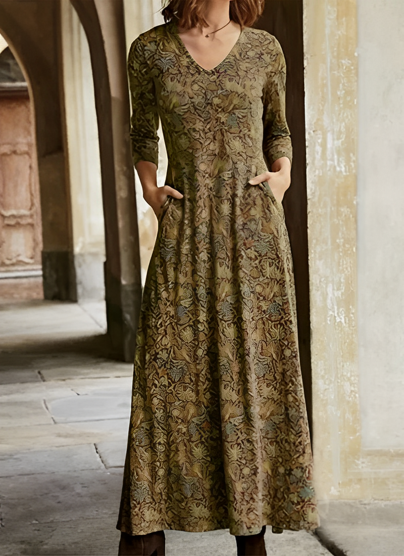Adeline - Abito lungo da donna modello vintage