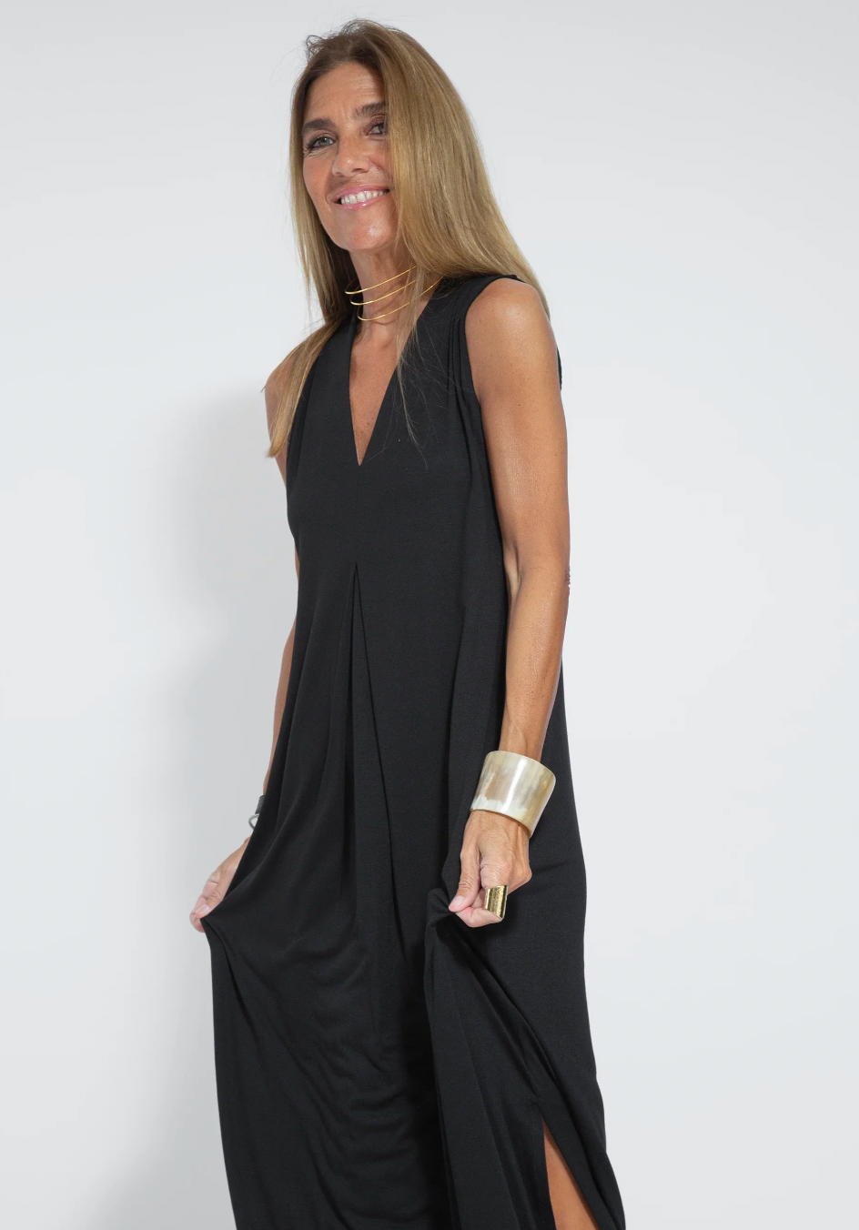 Eva - Abito lungo snellente con giacca coordinata