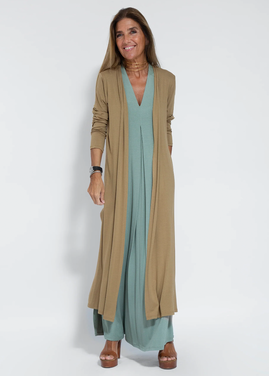 Eva - Abito lungo snellente con giacca coordinata