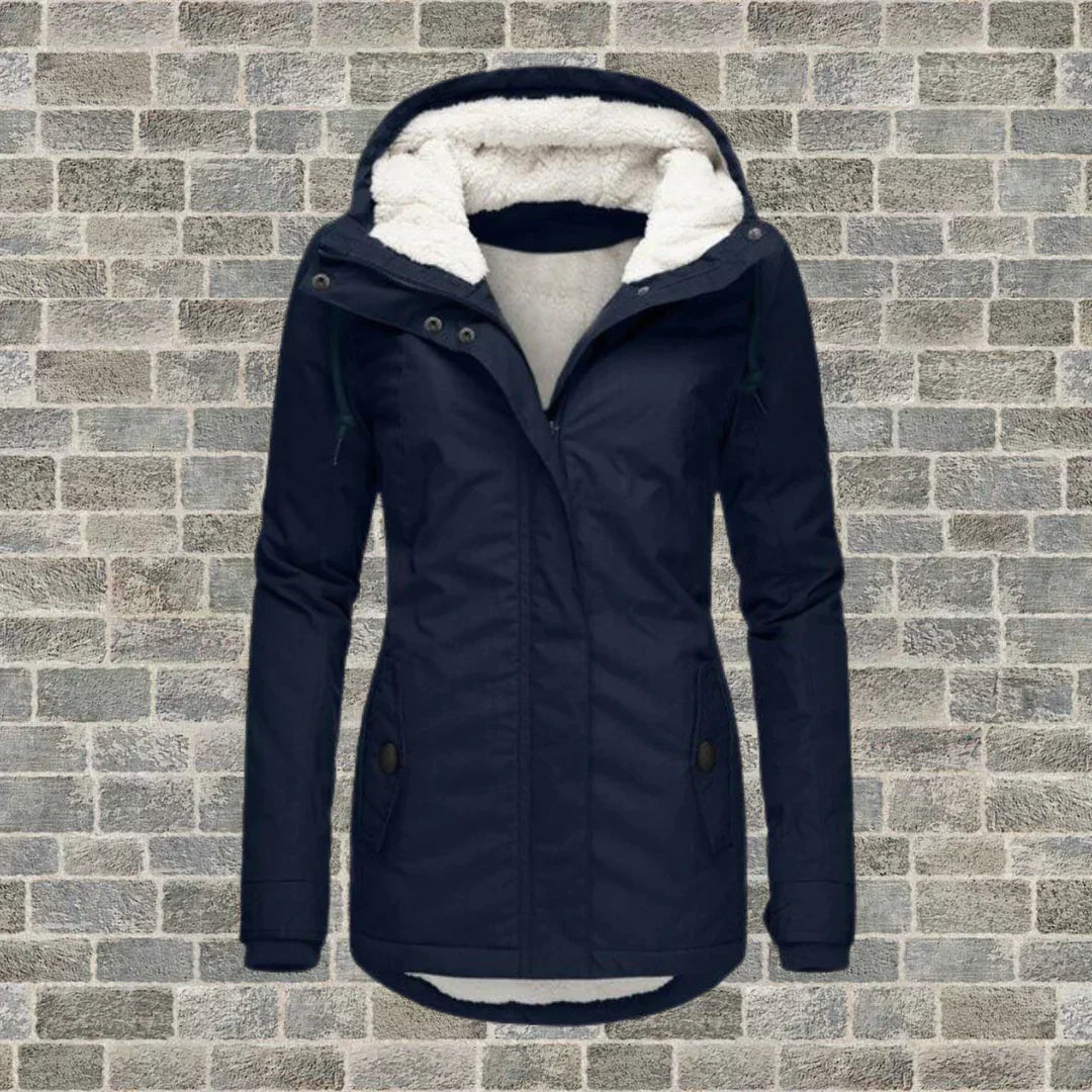 Camila – Cappotto in cotone plissettato con cappuccio