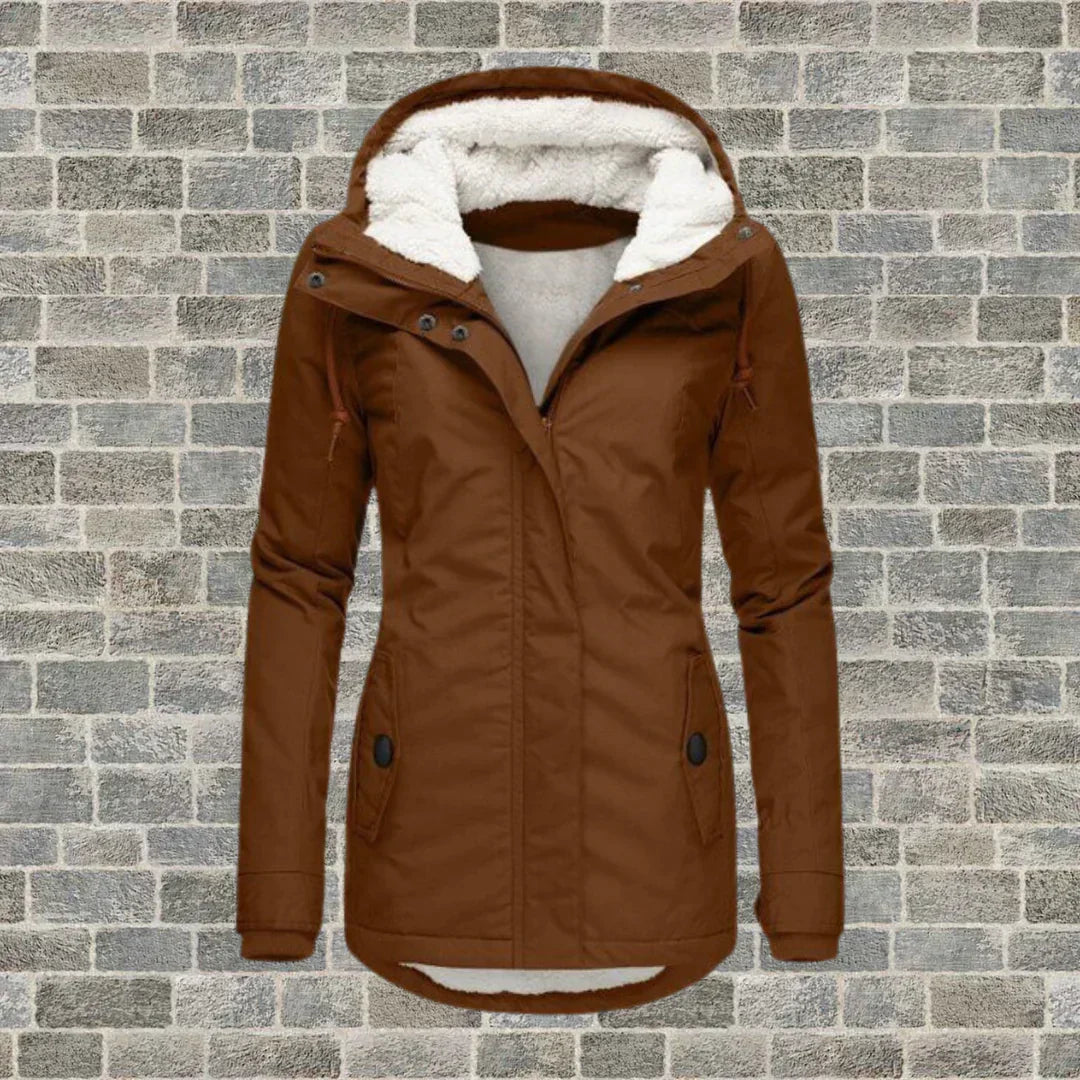 Camila – Cappotto in cotone plissettato con cappuccio
