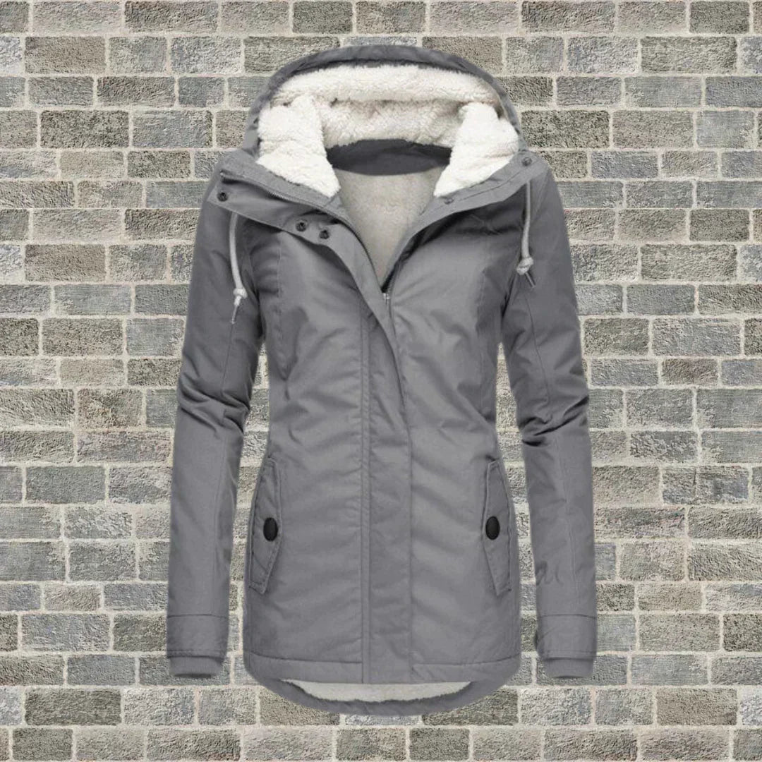 Camila – Cappotto in cotone plissettato con cappuccio