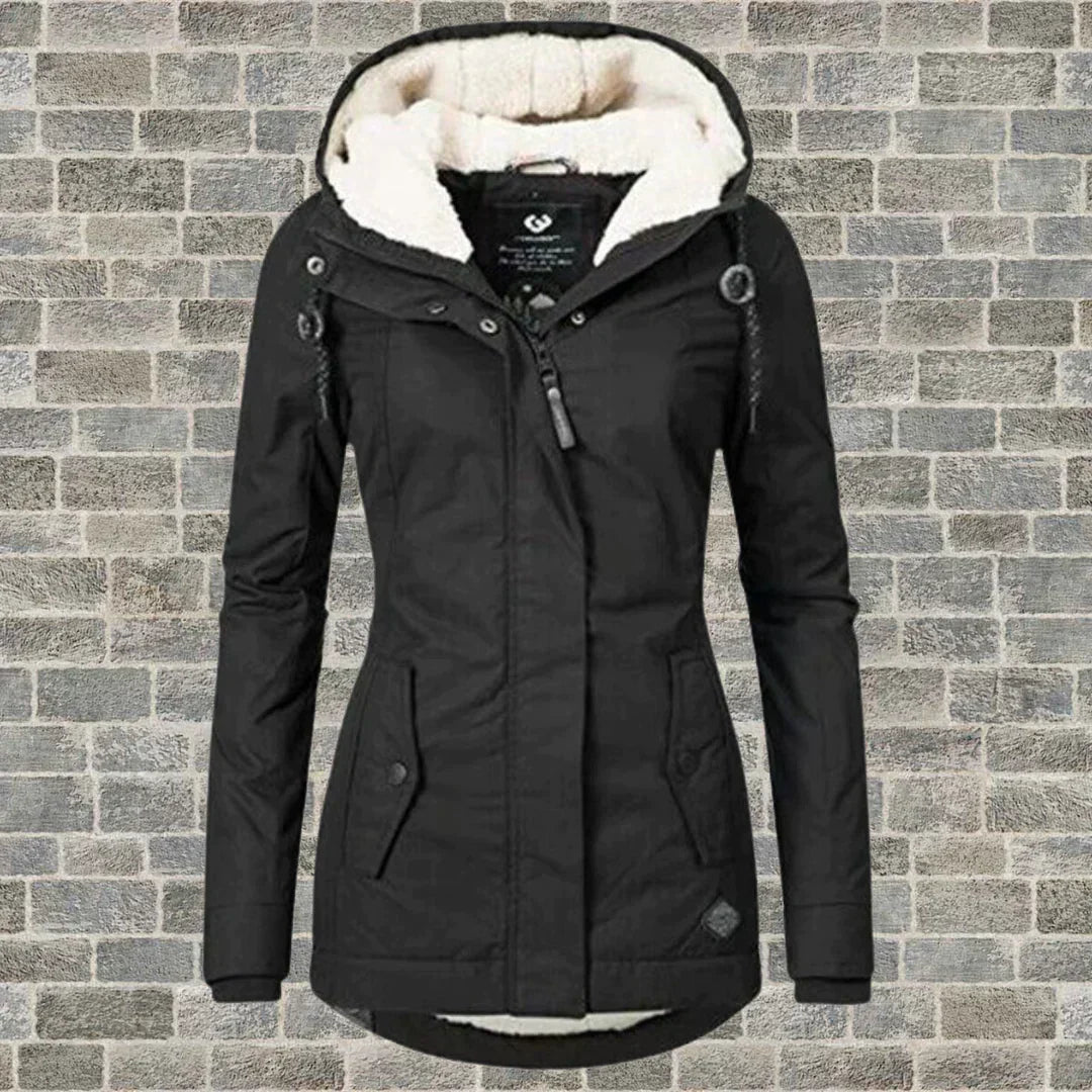Camila – Cappotto in cotone plissettato con cappuccio