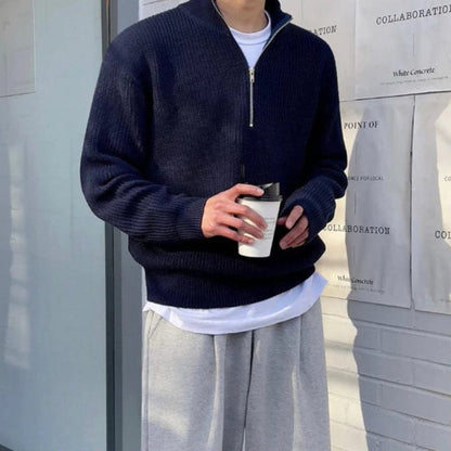 Carlo – Maglione con metà zip