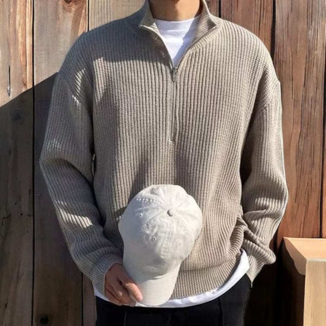 Carlo – Maglione con metà zip
