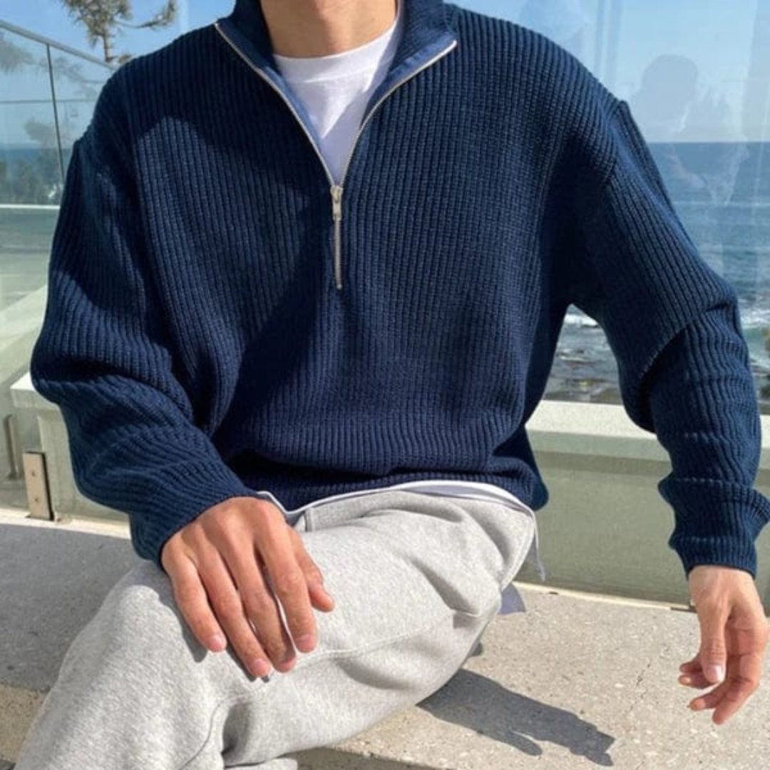 Carlo – Maglione con metà zip