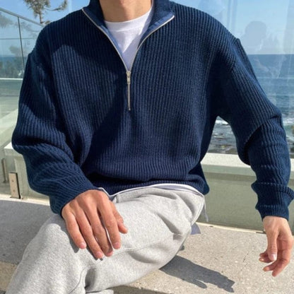 Carlo – Maglione con metà zip