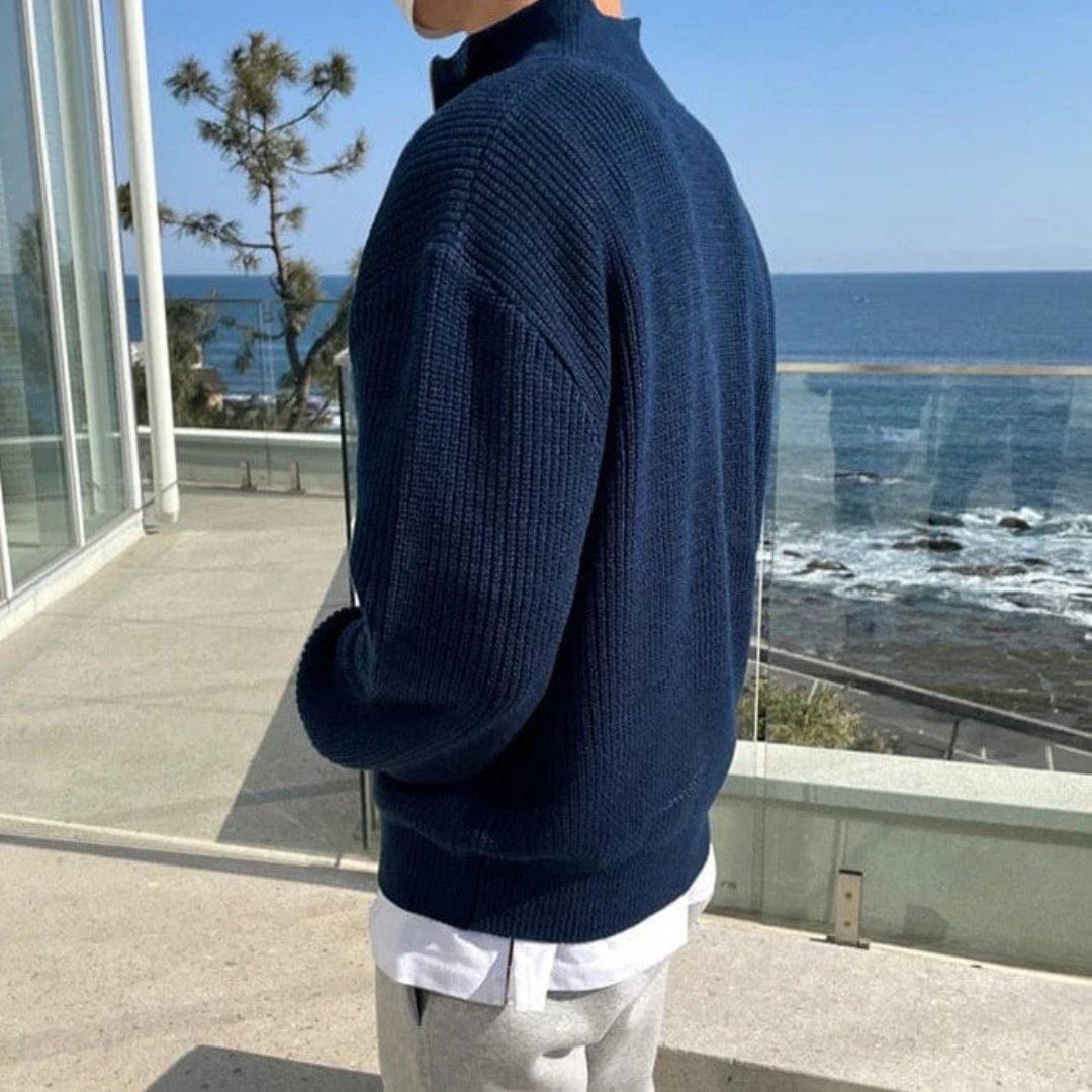Carlo – Maglione con metà zip
