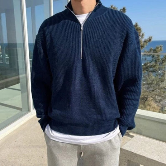 Carlo – Maglione con metà zip
