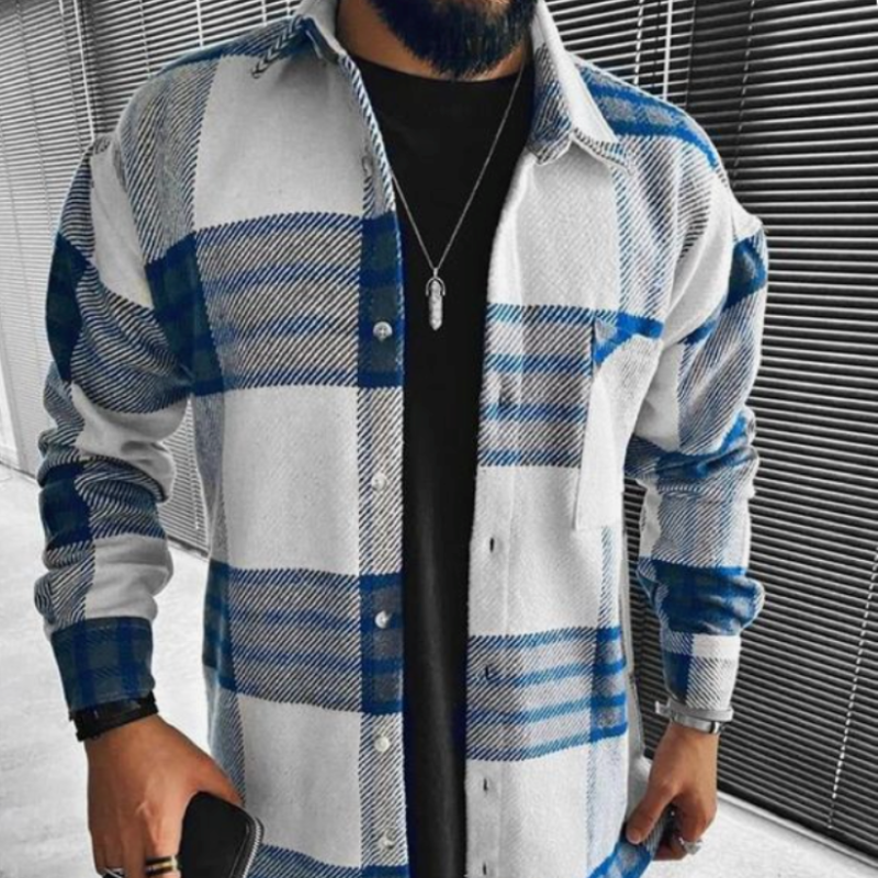 Ben – Camicia a quadri con tasca sul petto per uomini