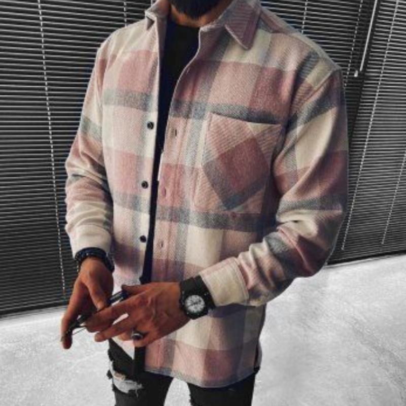 Ben – Camicia a quadri con tasca sul petto per uomini