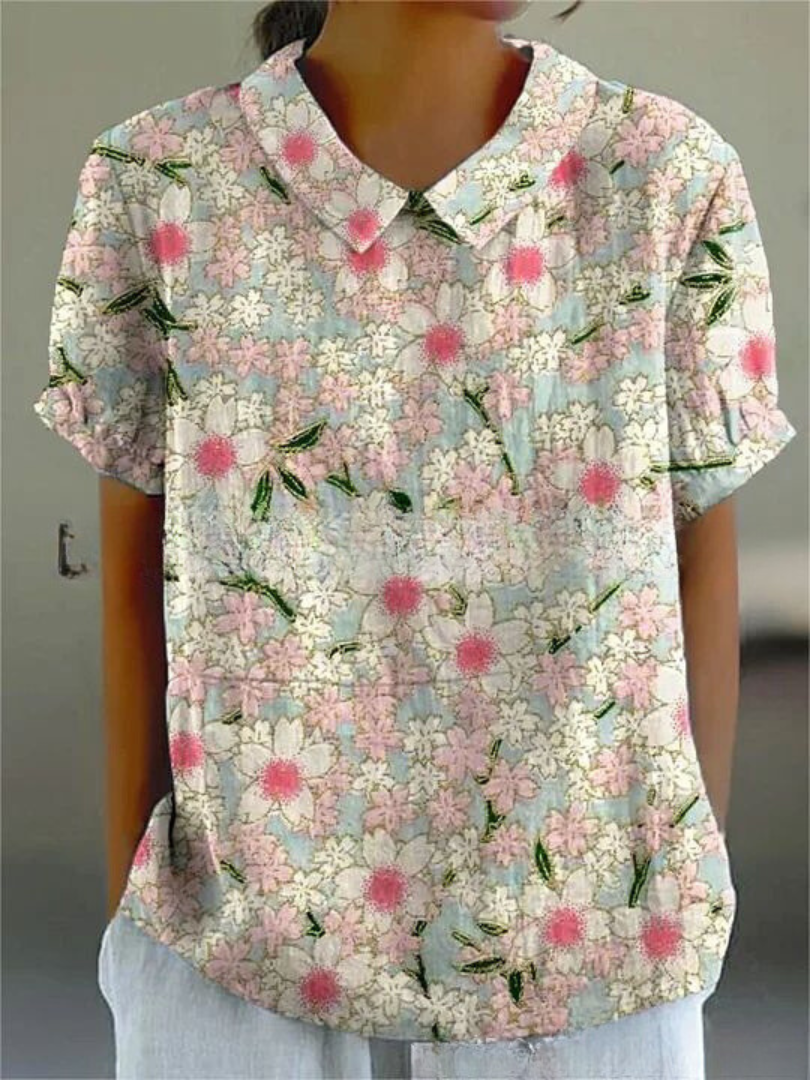 Shelby - Vintage Fiori Camicetta Donna Casual