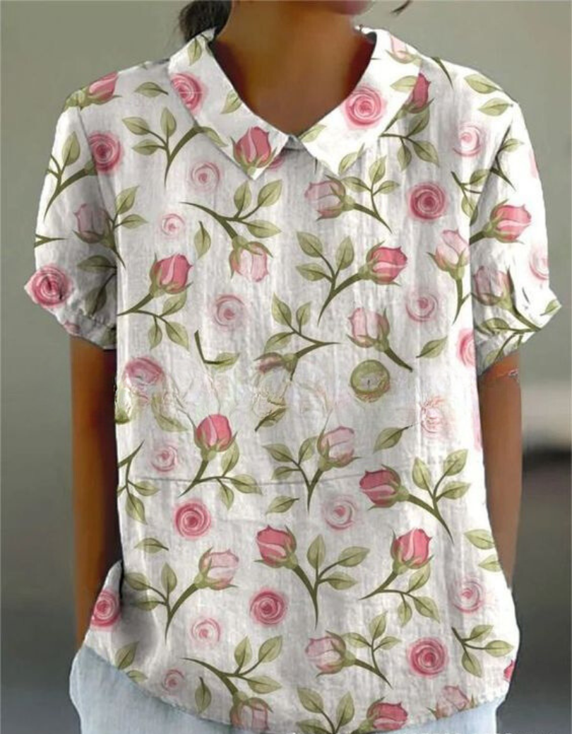Shelby - Vintage Fiori Camicetta Donna Casual