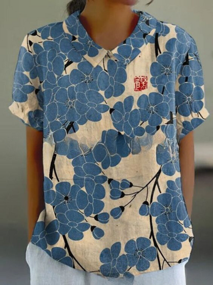 Shelby - Vintage Fiori Camicetta Donna Casual