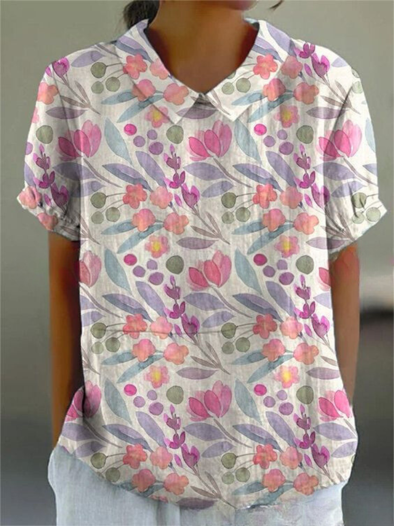 Shelby - Vintage Fiori Camicetta Donna Casual
