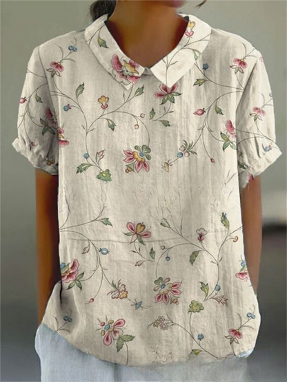 Shelby - Vintage Fiori Camicetta Donna Casual