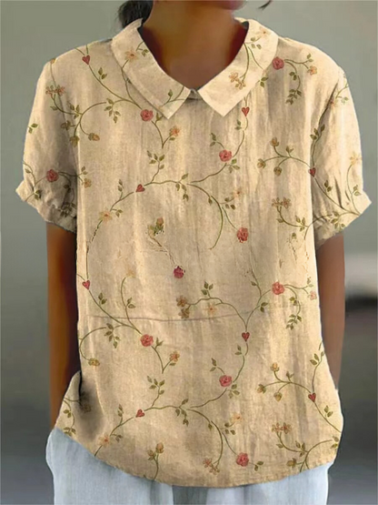 Shelby - Vintage Fiori Camicetta Donna Casual