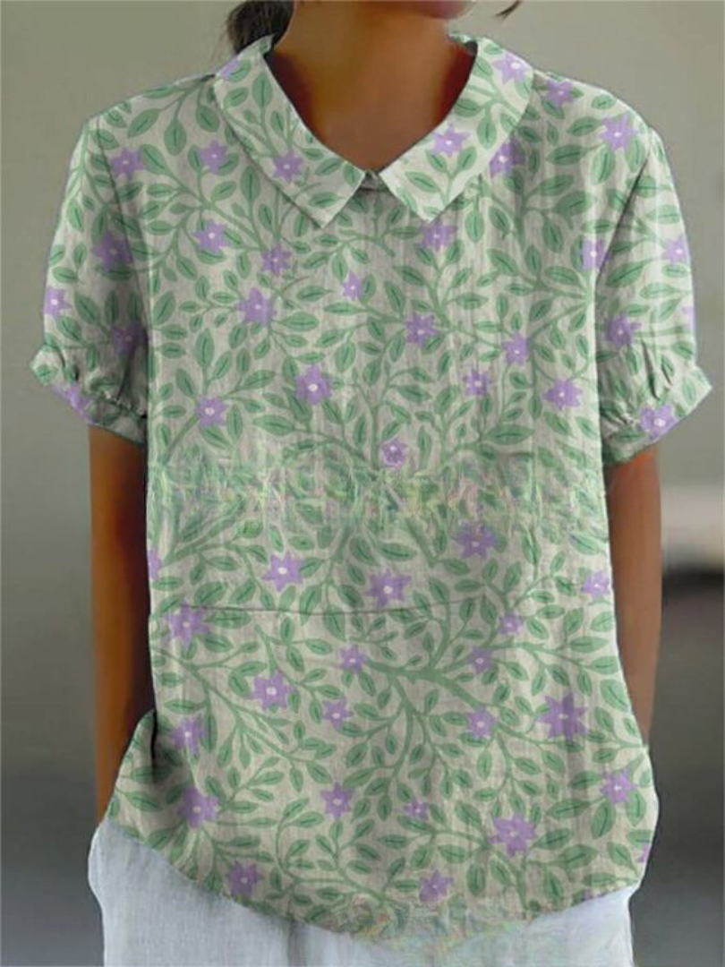 Shelby - Vintage Fiori Camicetta Donna Casual