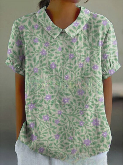 Shelby - Vintage Fiori Camicetta Donna Casual