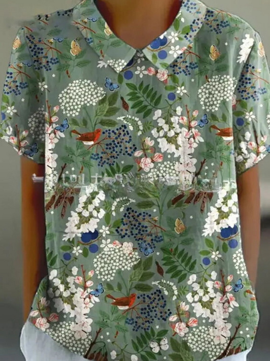 Shelby - Vintage Fiori Camicetta Donna Casual