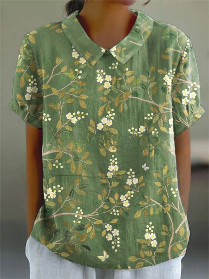 Shelby - Vintage Fiori Camicetta Donna Casual