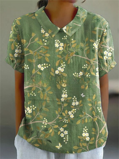 Shelby - Vintage Fiori Camicetta Donna Casual