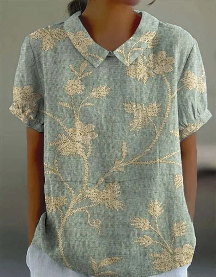 Shelby - Vintage Fiori Camicetta Donna Casual