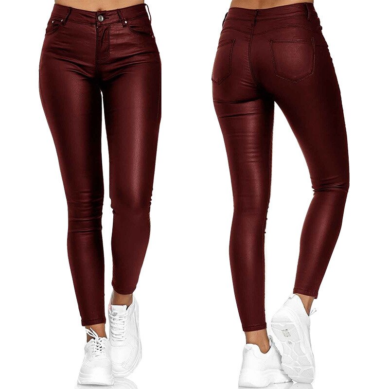 Dina – Pantaloni in pelle stretch