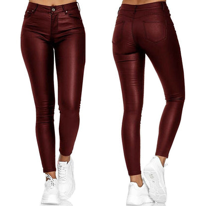 Dina – Pantaloni in pelle stretch