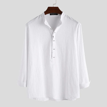 Daniel - Camicia in Cotone-Lino di Lusso per l'Uso Quotidiano