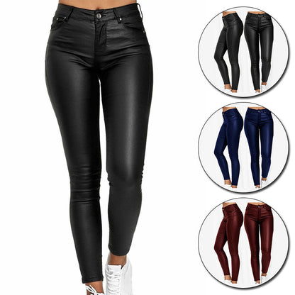 Dina – Pantaloni in pelle stretch