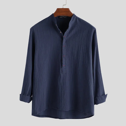 Daniel - Camicia in Cotone-Lino di Lusso per l'Uso Quotidiano