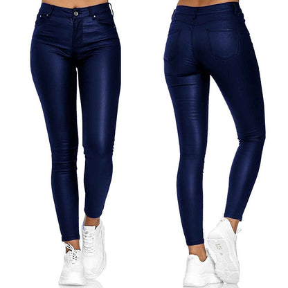 Dina – Pantaloni in pelle stretch