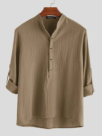 Daniel - Camicia in Cotone-Lino di Lusso per l'Uso Quotidiano